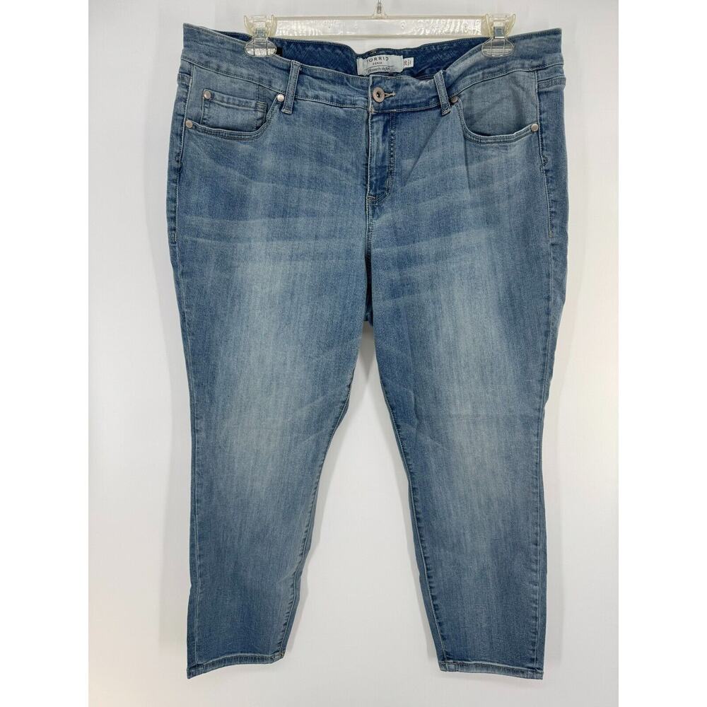 Torrid Womens Denim High Rise Skinny Jeans Single Button Size 20 Blue NWOT